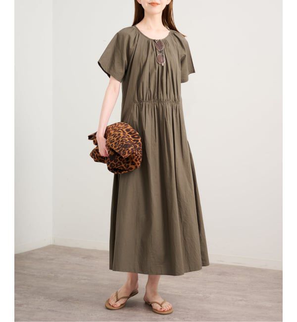 U by SPICK&SPAN「2WAYハーフスリーブコットンロングワンピース」|ワンピース|
