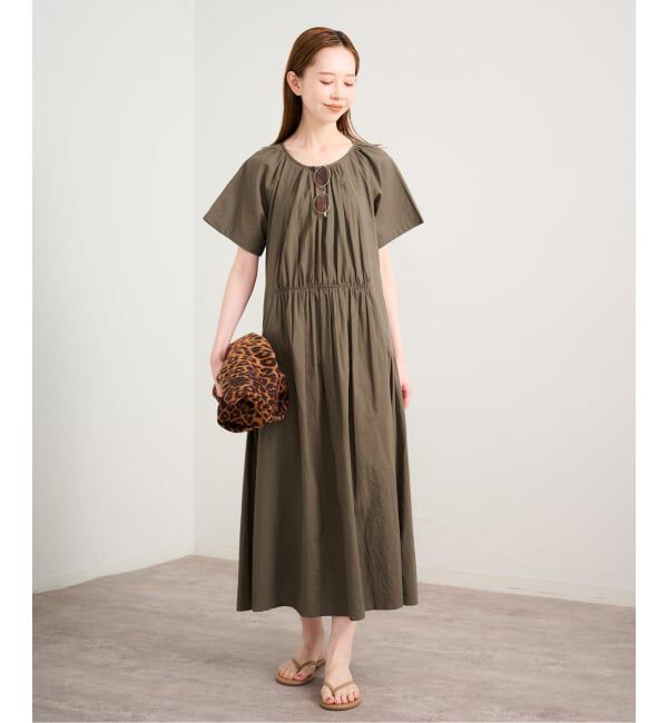 U by SPICK&SPAN「2WAYハーフスリーブコットンロングワンピース」|ワンピース|