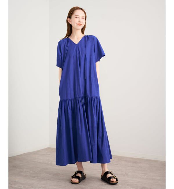 U by SPICK&SPAN「2WAYハーフスリーブコットンロングワンピース」|ワンピース|