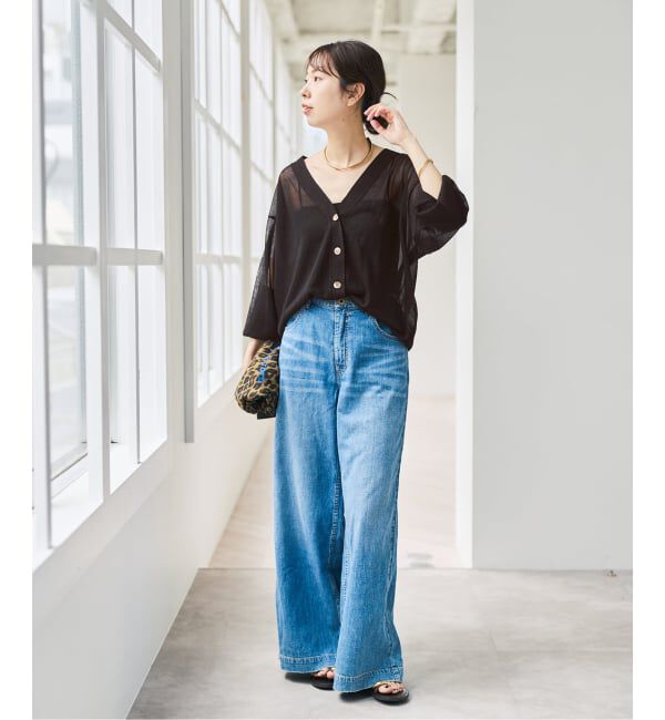 Spick and Span「《予約》シアーVネックカーディガン」|カーディガン|