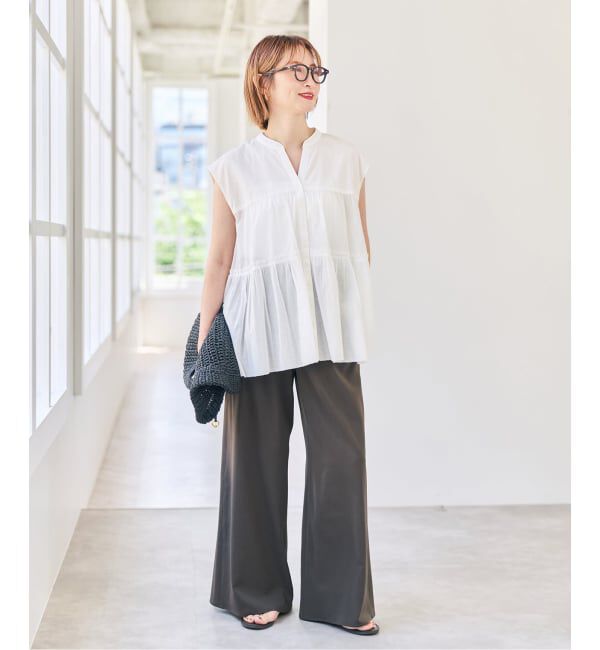 Spick and Span「コットンティアードフレンチスリーブブラウス」|シャツ・ブラウス|
