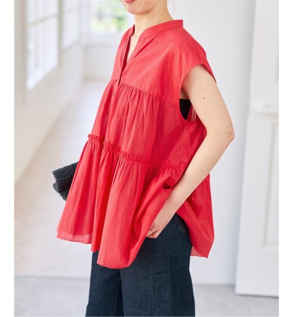 Spick and Span「コットンティアードフレンチスリーブブラウス」|シャツ・ブラウス|