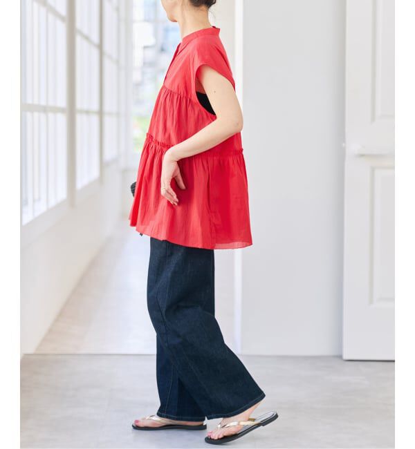 Spick and Span「コットンティアードフレンチスリーブブラウス」|シャツ・ブラウス|