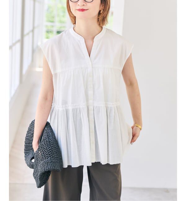 Spick and Span「コットンティアードフレンチスリーブブラウス」|シャツ・ブラウス|