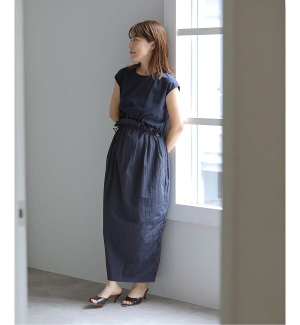  「【洗える】タフタドッキングワンピース」|ワンピース|