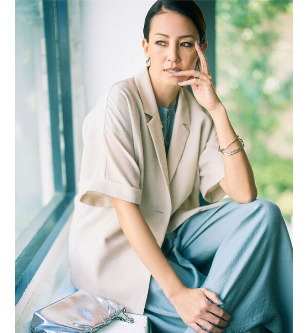 自由区「【カタログ掲載・人気素材・NEWアイテム】ラスティックメッシュハーフスリーブ ジャケット」|テーラードジャケット|フラックス