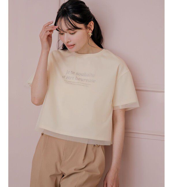 ANY SIS「【洗える】シアーチュールロゴ Tシャツ」|Tシャツ・カットソー|