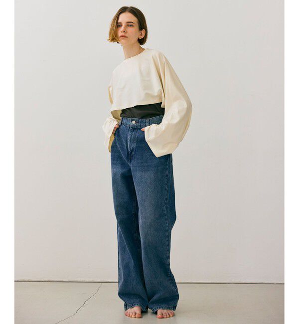 BEIGE,「【BEIGE,ecru/WEB限定・洗える】JERSEY STITCH / コットンクロップドトップス」|Tシャツ・カットソー|