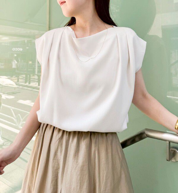 NOLLEY'S sophi「《セットアップ対応》ウォッシャブルピーチサテンフレンチブラウス」|シャツ・ブラウス|
