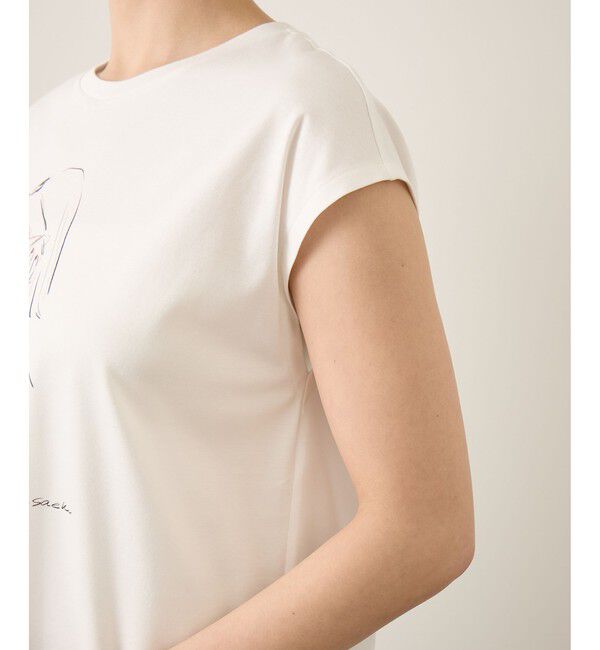 ROPE「【YUKO SAEKI for ROPE&rsquo;・コラボレーション】フレンチスリーブプリントTシャツ/イージーケア」|Tシャツ・カットソー|