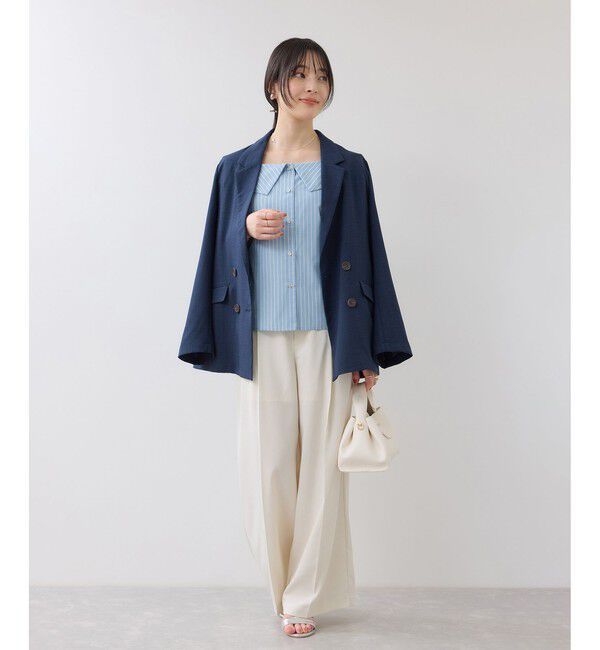 VIS「【夏トク価格】オフショルライクハーフスリーブブラウス/イージーケア」|シャツ・ブラウス|