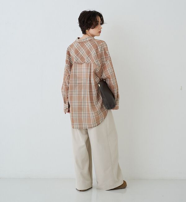 Rouge vif「P/R強撚シアーチェック2WAYシャツ/カシュクールシャツ【予約】」|シャツ・ブラウス|