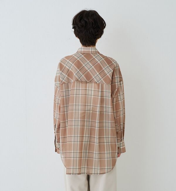 Rouge vif「P/R強撚シアーチェック2WAYシャツ/カシュクールシャツ【予約】」|シャツ・ブラウス|