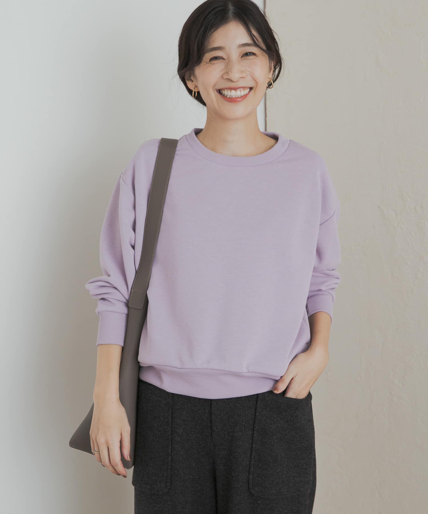 URBAN RESEARCH DOORS「速乾裏毛サイドポケットプルオーバー」|Tシャツ・カットソー|パープル