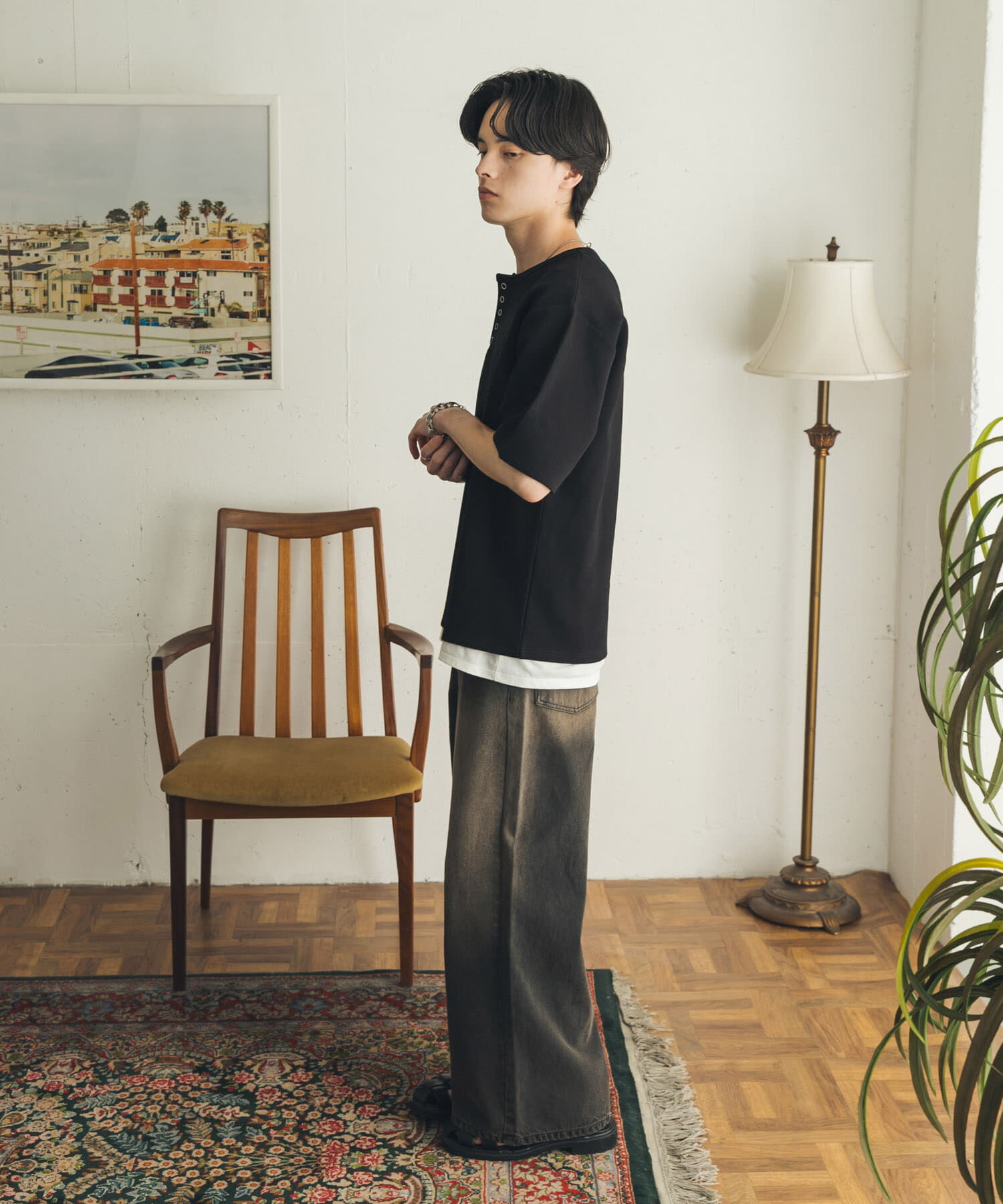 SENSE OF PLACE by URBAN RESEARCH「ヴィンテージライクデニムワイドパンツ」|デニム|