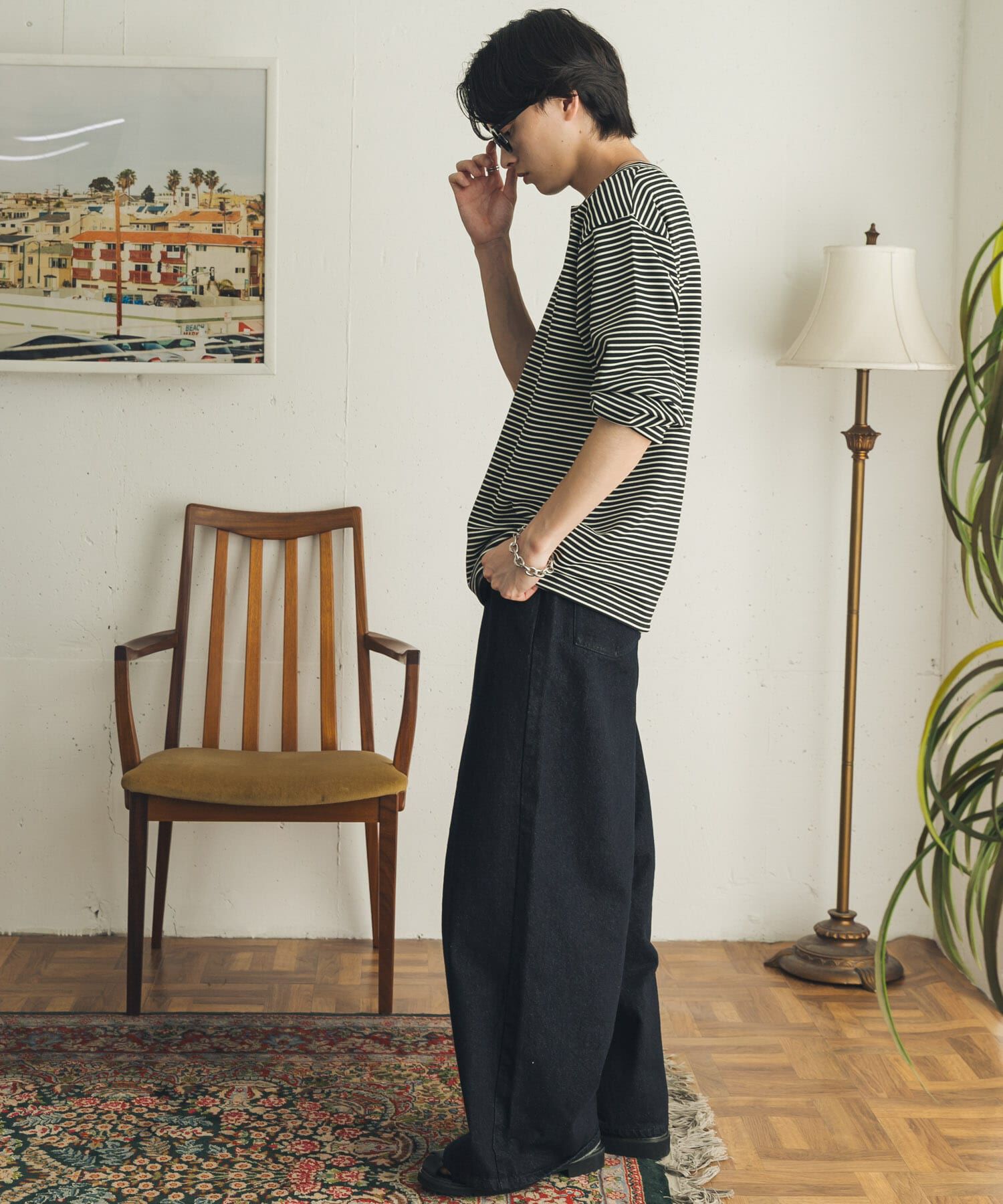 SENSE OF PLACE by URBAN RESEARCH「ヴィンテージライクデニムワイドパンツ」|デニム|