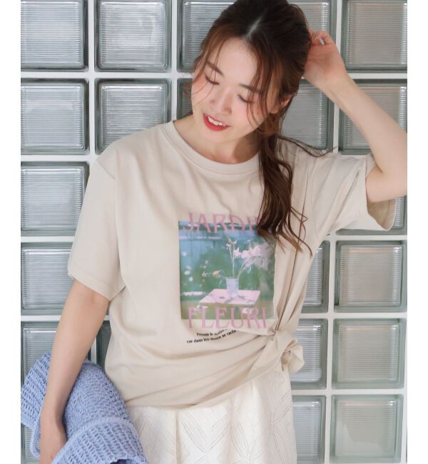  「JARDIN FLEURIフォトTEE」|Tシャツ・カットソー|ベージュ