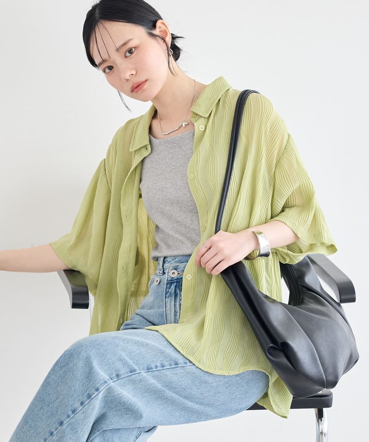 earth music&ecology「ランダムプリーツシャツ」|シャツ・ブラウス|
