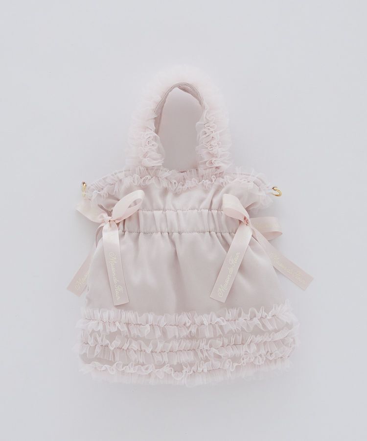 Maison de FLEUR「【2Way】チュールフリルダブルリボン2Wayトート」|トートバッグ|ピンク