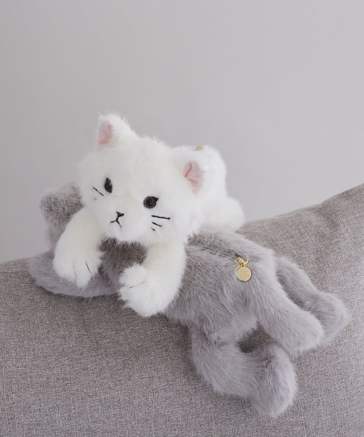Maison de FLEUR「ねこくたくたポーチ」|ポーチ|アイボリー
