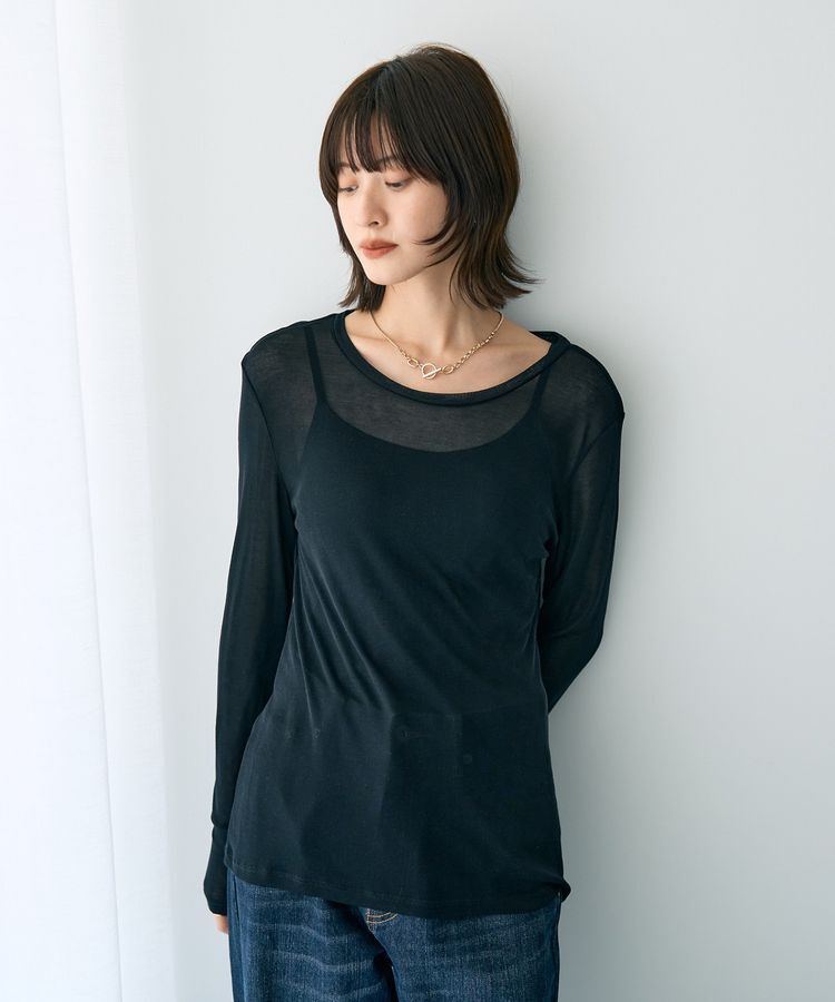 YECCA VECCA「クルーネックシアーインナー」|インナー|Black
