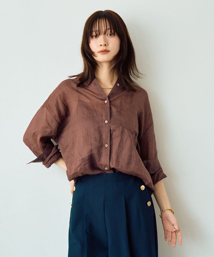 YECCA VECCA「3wayシアーリネンシャツ」|シャツ・ブラウス|