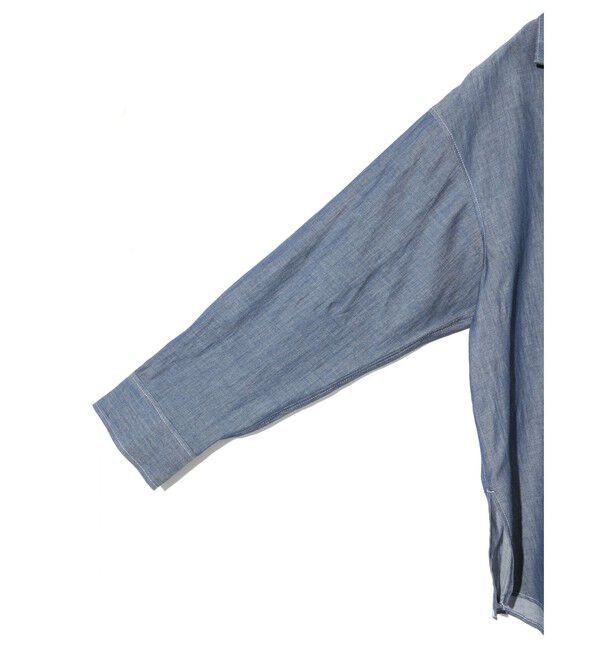 MIDIUMISOLID「MIDIUMISOLID for Ladies シアーデニムオープンカラーシャツ(BLEACH)」|シャツ・ブラウス|