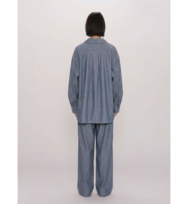 MIDIUMISOLID「MIDIUMISOLID for Ladies シアーデニムオープンカラーシャツ(BLEACH)」|シャツ・ブラウス|