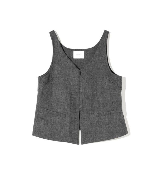 MIDIUMISOLID「MIDIUMISOLID for Ladies ビスチェライクジレ」|ベスト・ジレ|トップブラック