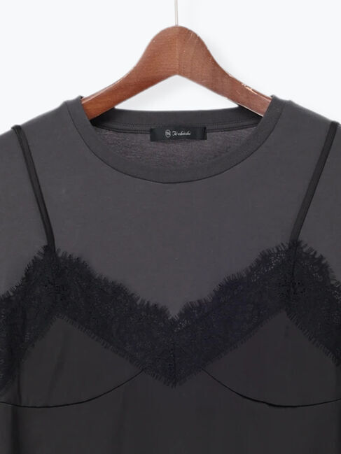 Te chichi「サテンキャミドッキングTシャツ」|Tシャツ・カットソー|