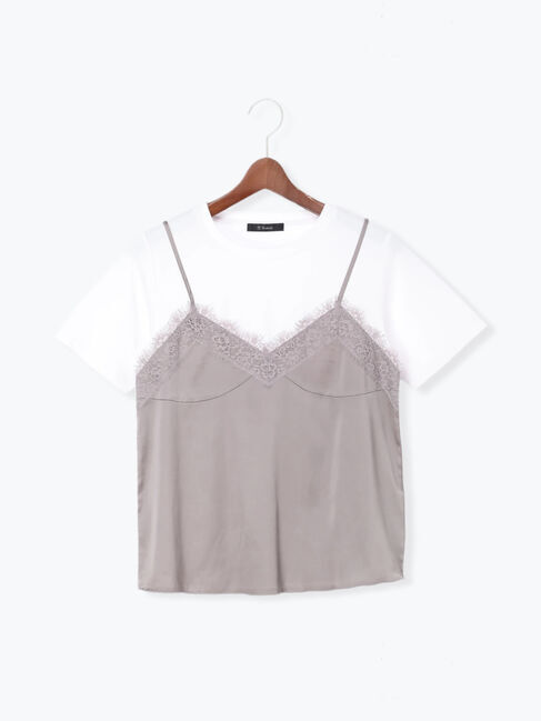 Te chichi「サテンキャミドッキングTシャツ」|Tシャツ・カットソー|
