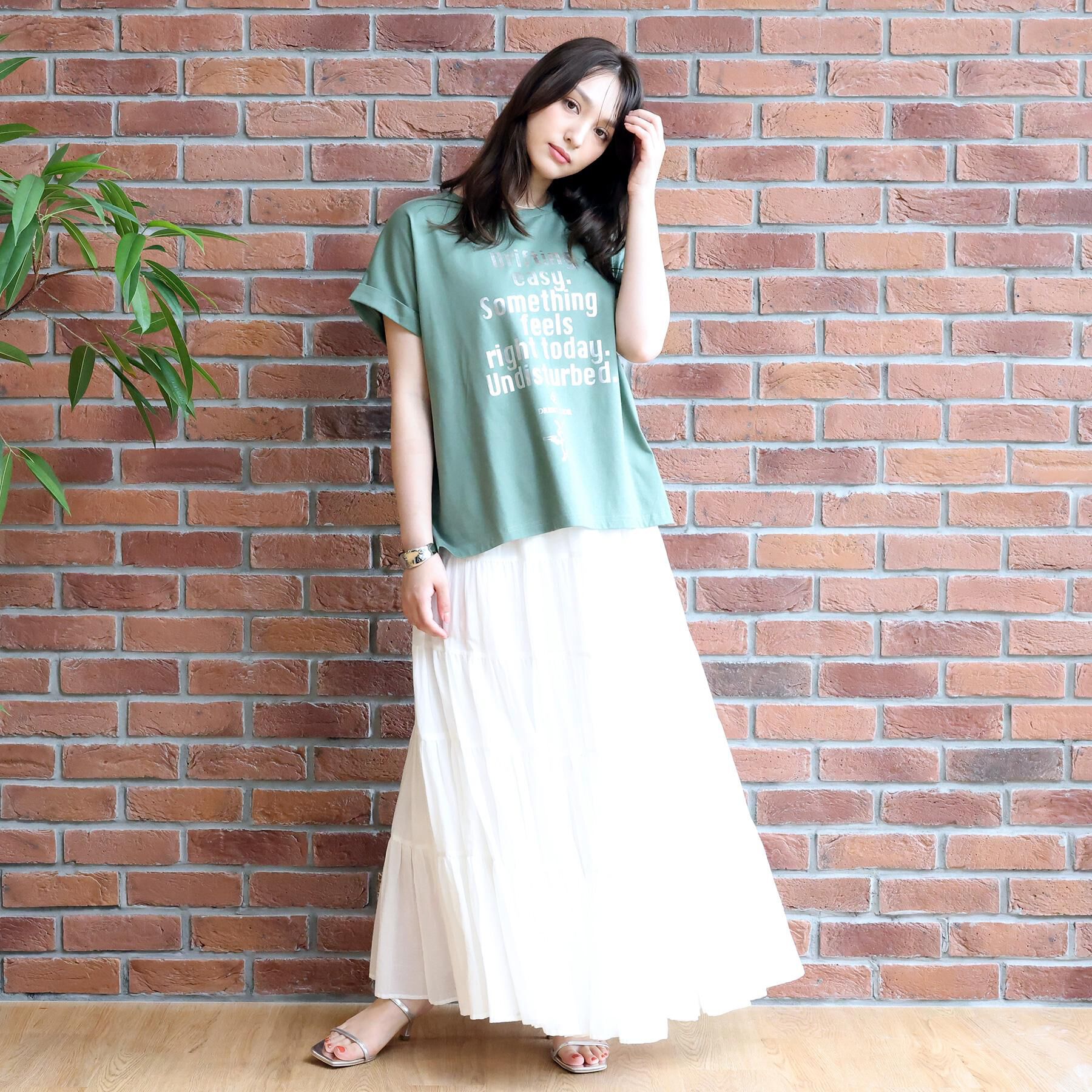 DRESSTERIOR「【箔ロゴ】箔プリントドルマンスリーブ Tシャツ」|Tシャツ・カットソー|