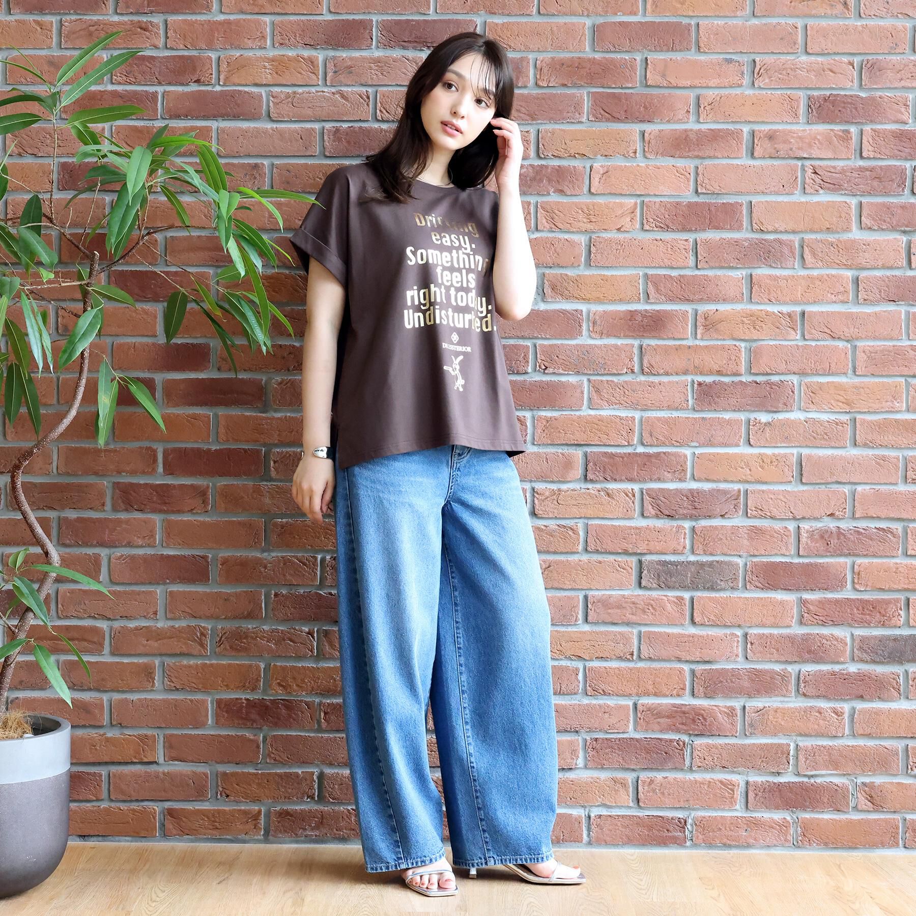 DRESSTERIOR「【箔ロゴ】箔プリントドルマンスリーブ Tシャツ」|Tシャツ・カットソー|