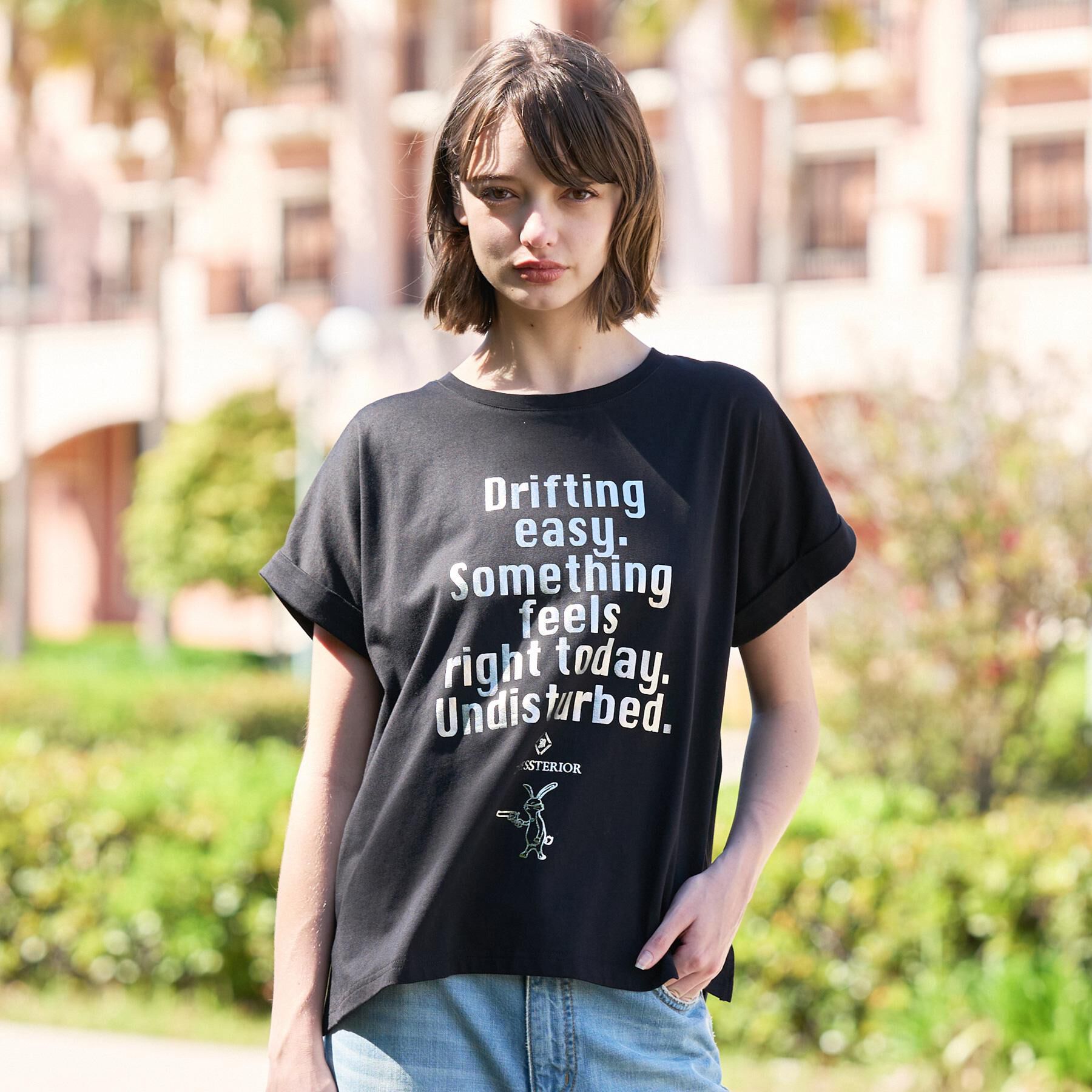 DRESSTERIOR「【箔ロゴ】箔プリントドルマンスリーブ Tシャツ」|Tシャツ・カットソー|