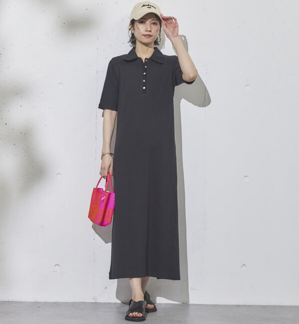 Doux archives「衿付カットリブワンピース」|ワンピース|