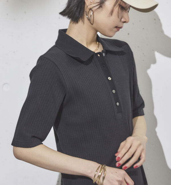 Doux archives「衿付カットリブワンピース」|ワンピース|