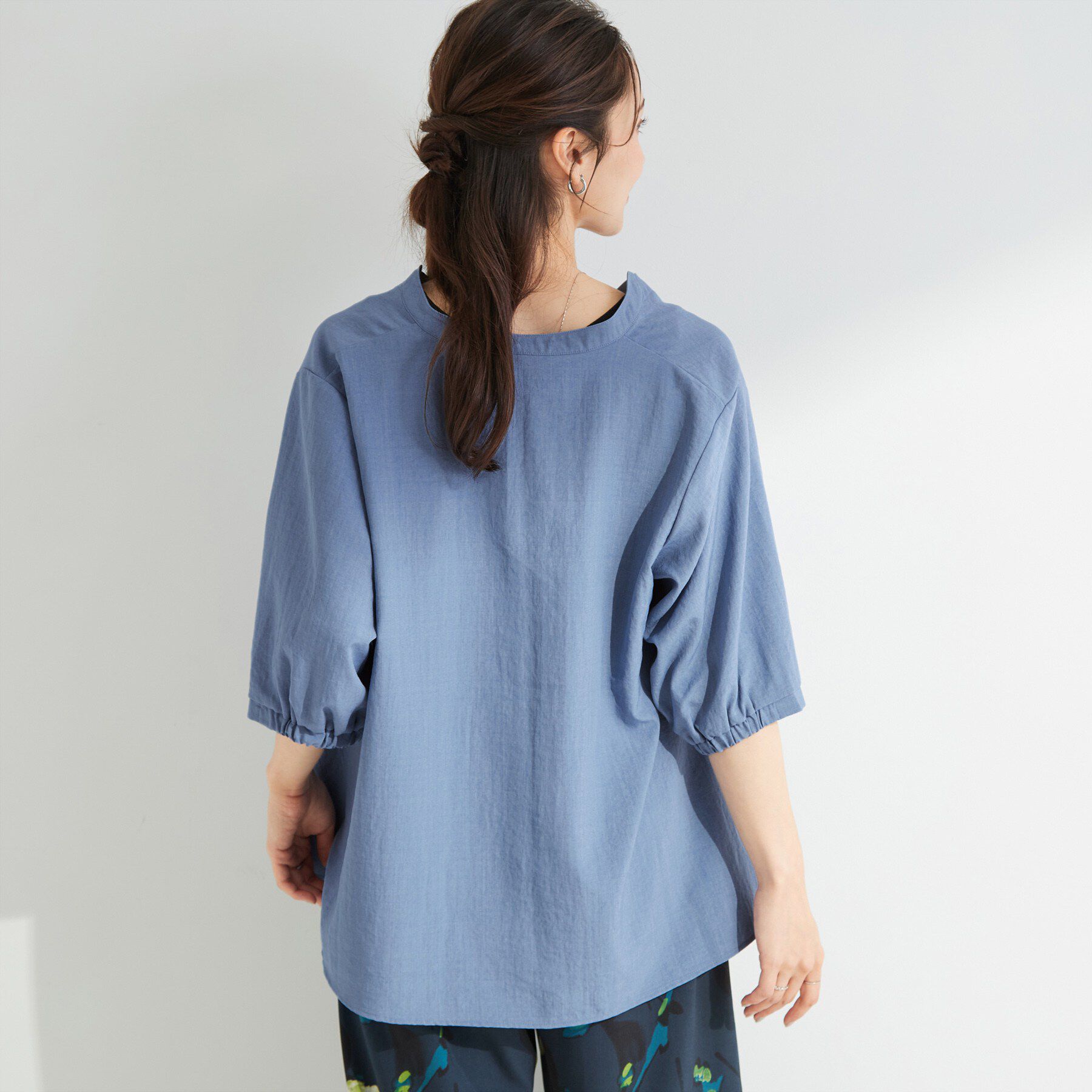 SHOO･LA･RUE「5分袖金ボタンスキッパーブラウス」|シャツ・ブラウス|