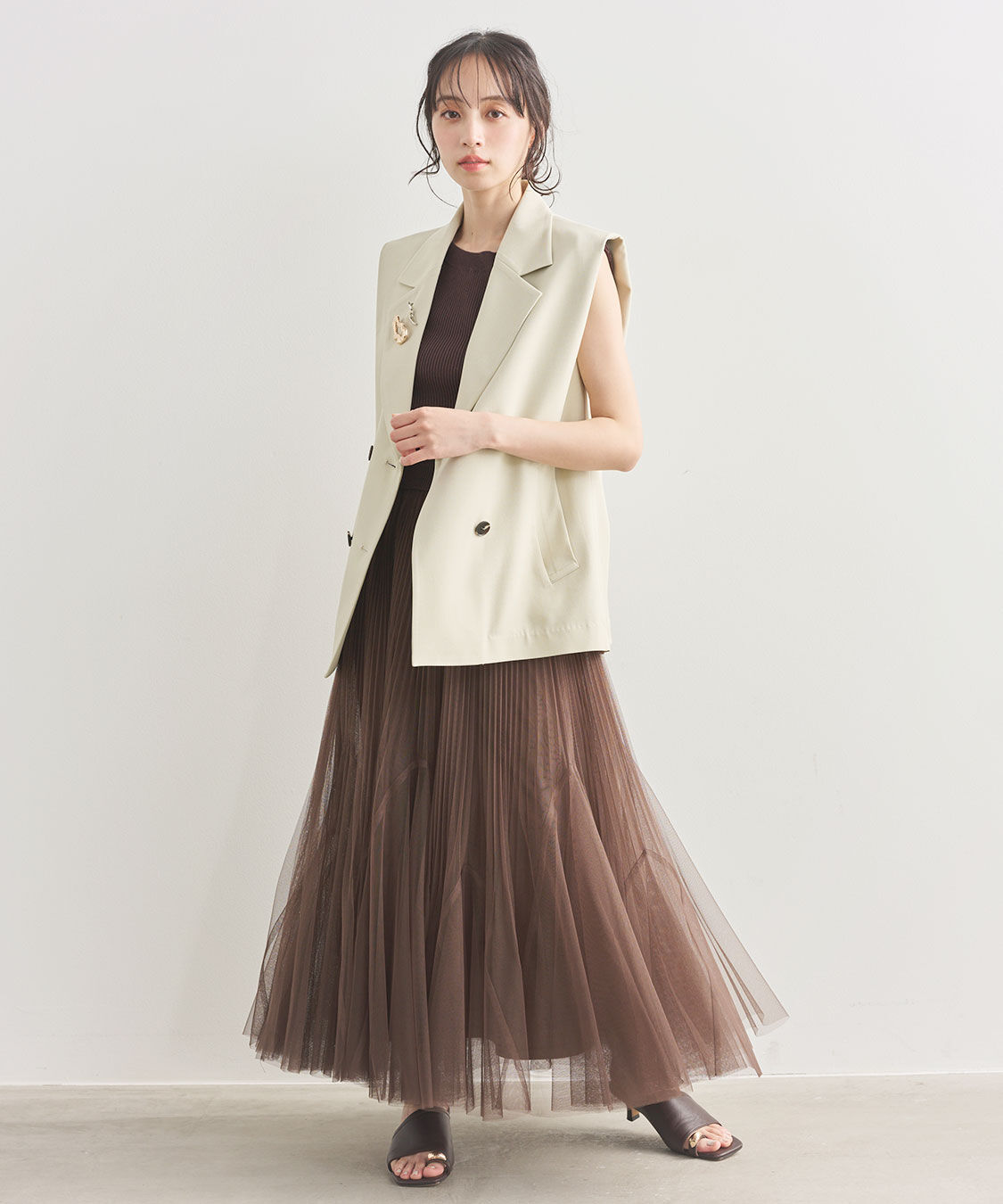 COCO DEAL「チュールニットドッキングワンピース」|ワンピース|