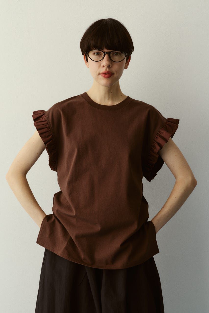 HeRIN.CYE「Point frill box tops」|Tシャツ・カットソー|BRN