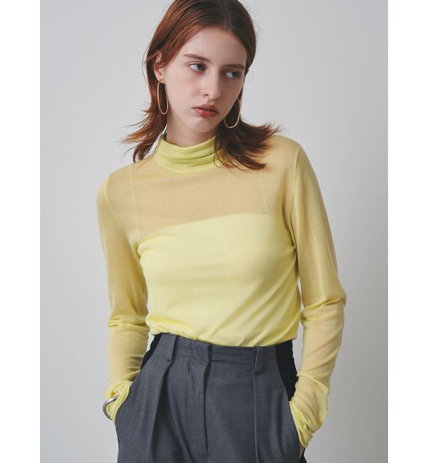 ELENDEEK「SILK MIX HIGH NECK KT」|ニット・セーター|ライトイエロー