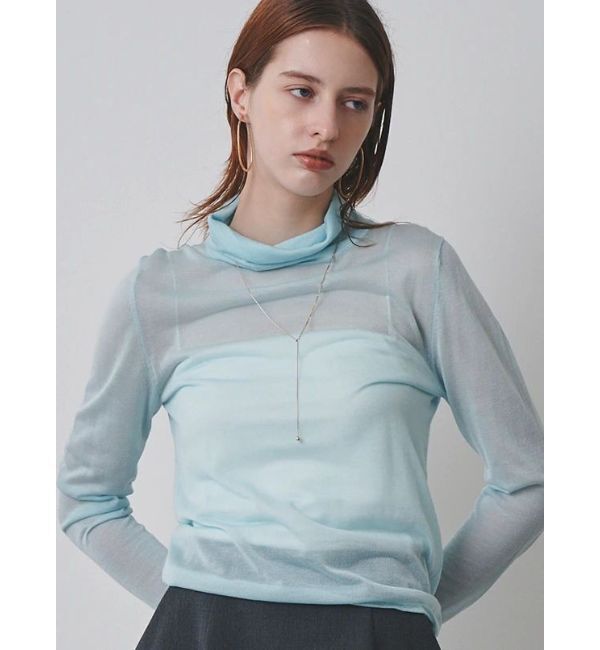 ELENDEEK「SILK MIX HIGH NECK KT」|ニット・セーター|アイスブルー