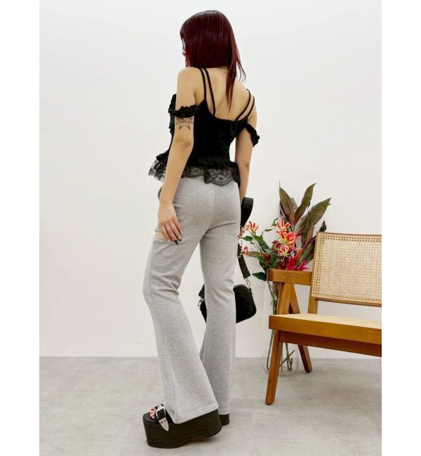 EVRIS「ビジューカッティングスウェットフレアパンツ」|その他|
