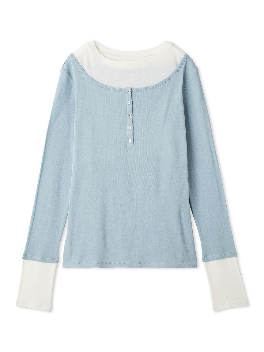 emmi atelier「【emmi&times;PlaxTM】レイヤードデザインヘンリーネックカットソー」|Tシャツ・カットソー|