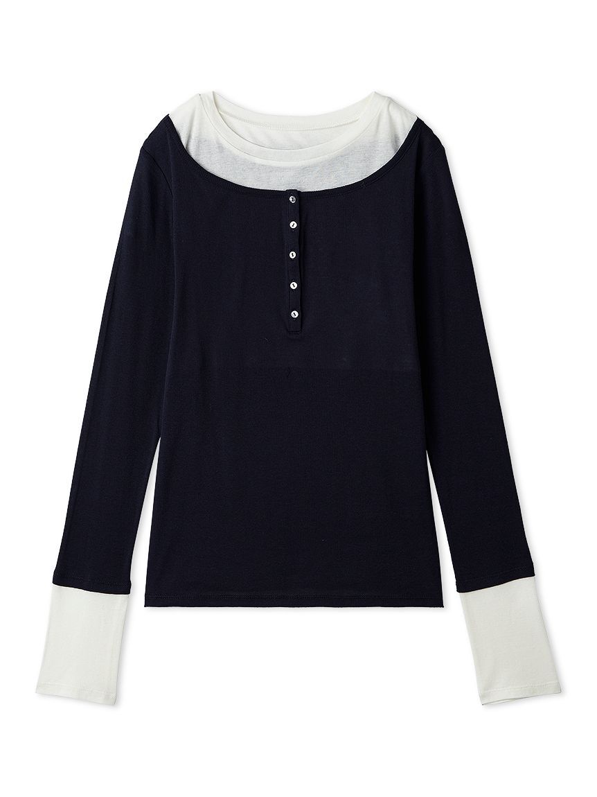 emmi atelier「【emmi&times;PlaxTM】レイヤードデザインヘンリーネックカットソー」|Tシャツ・カットソー|