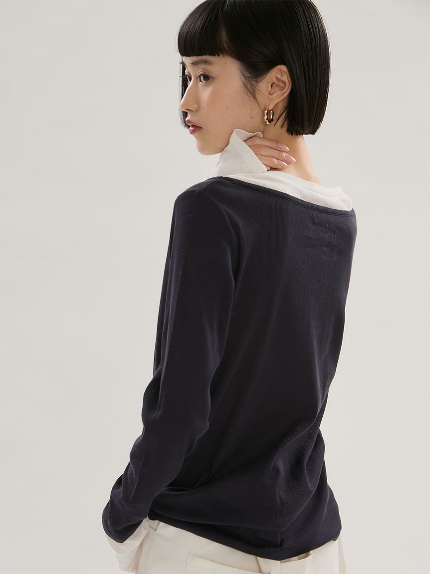 emmi atelier「【emmi&times;PlaxTM】レイヤードデザインヘンリーネックカットソー」|Tシャツ・カットソー|