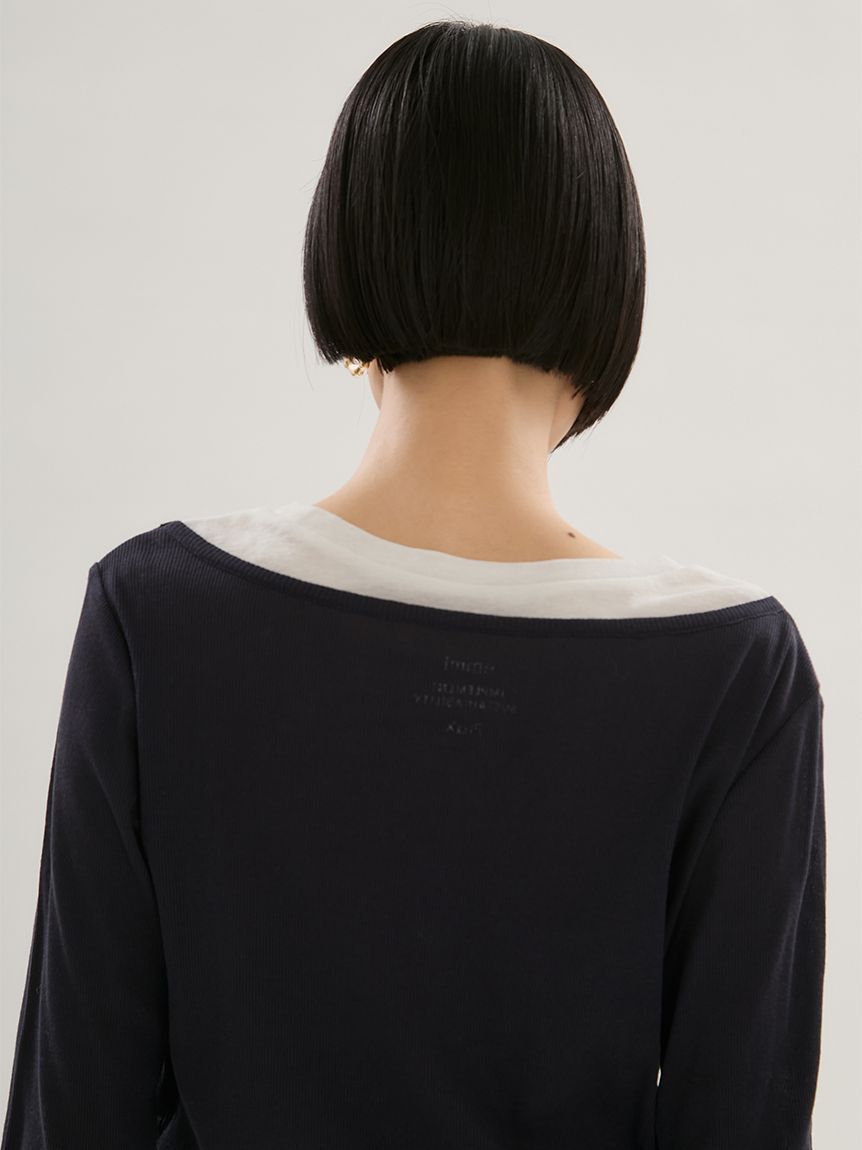 emmi atelier「【emmi&times;PlaxTM】レイヤードデザインヘンリーネックカットソー」|Tシャツ・カットソー|