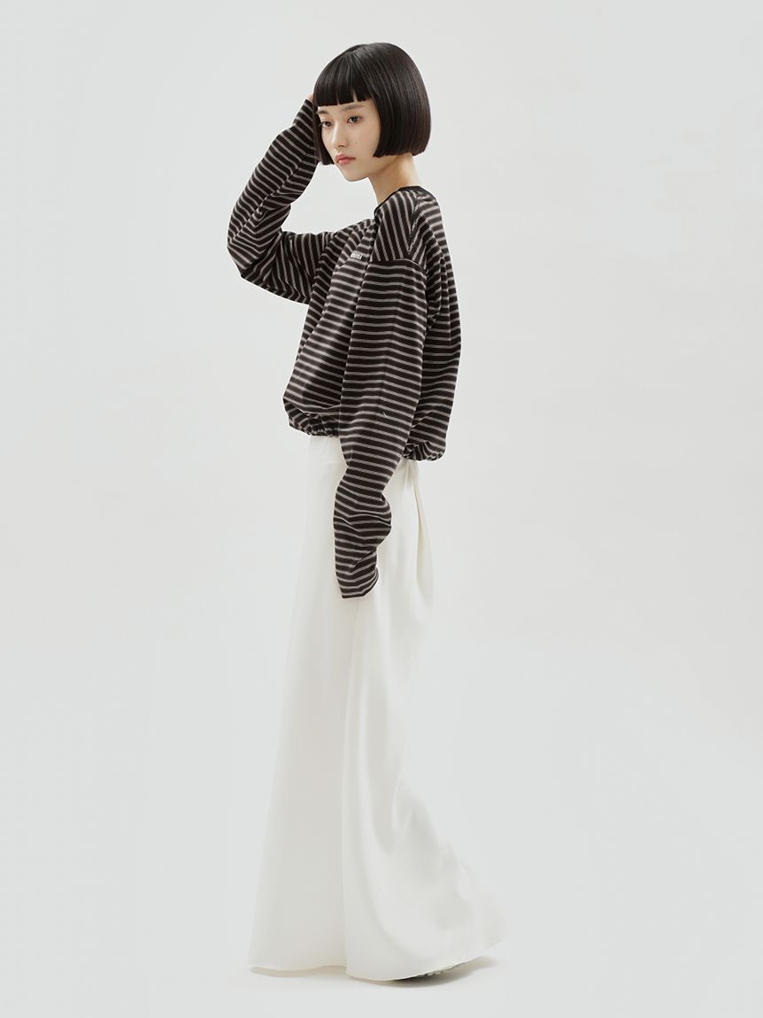 emmi atelier「emmiロゴクロップドボーダーカットソー」|Tシャツ・カットソー|
