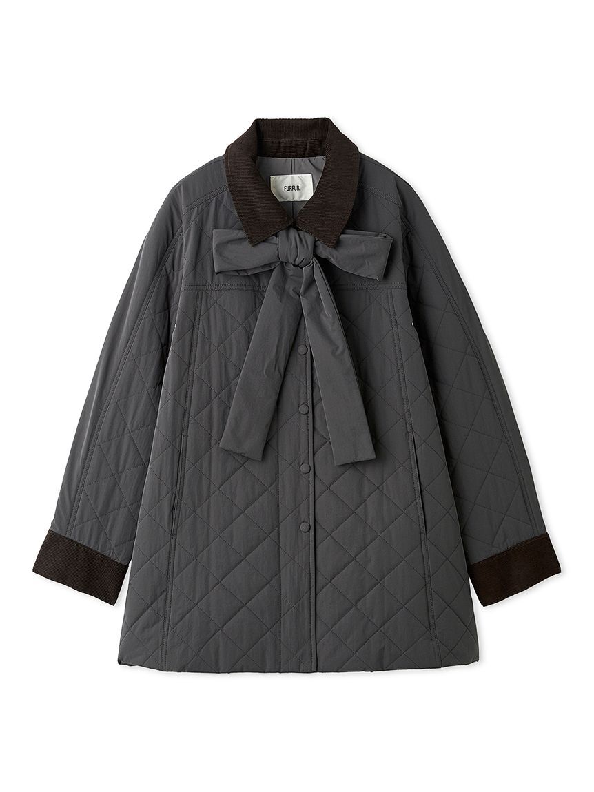FURFUR「【限定カラー】パデッドボウタイキルティングブルゾン」|ブルゾン・スタジャン|CGRY