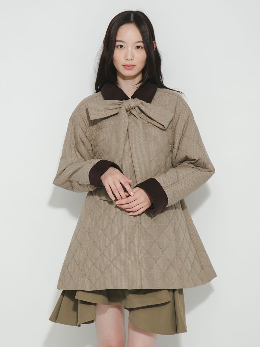 FURFUR「【限定カラー】パデッドボウタイキルティングブルゾン」|ブルゾン・スタジャン|CHECK