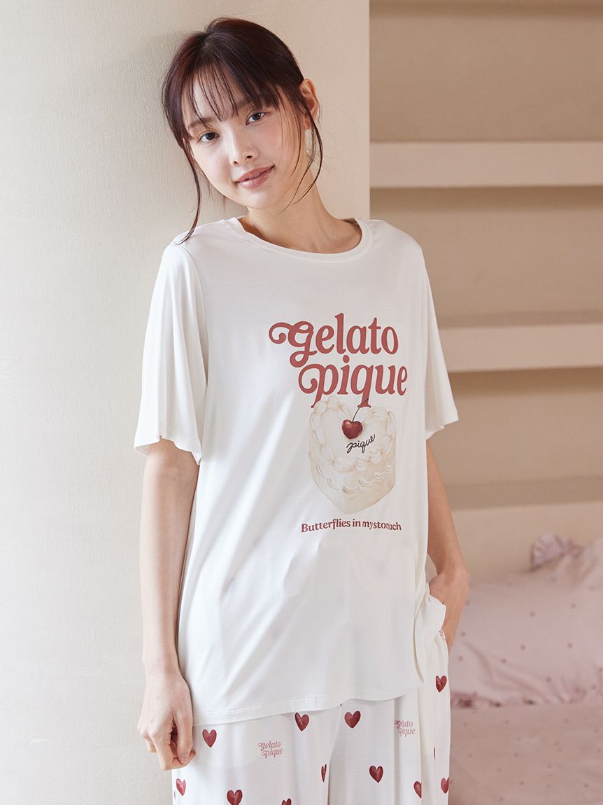 gelato pique「【接触冷感】ケーキワンポイントTシャツ」|ルームウェア|